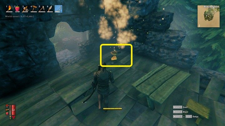 Dziki ul należy zniszczyć, a najlepiej zrobić to przy pomocy łuku lub włóczni (można nią rzucić wciskając ŚPM), ponieważ stojąc blisko ula, rozwścieczysz pszczoły, które zaczną atakować Twoją postać - Valheim: Miód/Honey - jak produkować? - Valheim - poradnik do gry