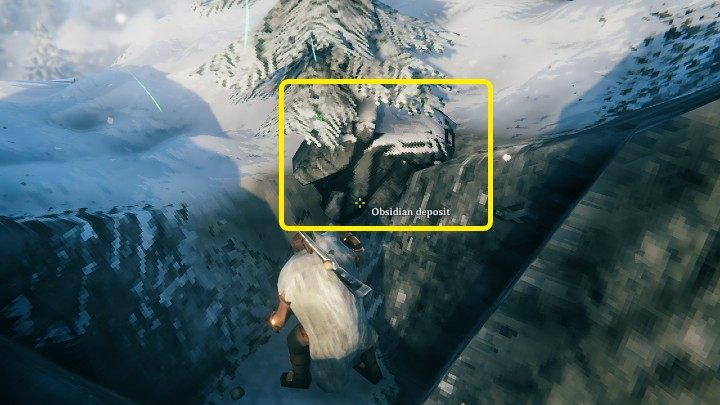 Złoże obsydianu (Obsidian deposit) występuje w postaci sporej wielkości ciemnego kamienia - Valheim: Wydobycie i przetapianie metali - Valheim - poradnik do gry