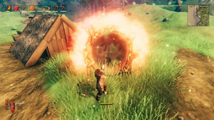 Jeśli chcesz się przeteleportować, wystarczy, że podejdziesz do portalu i po prostu przez niego przejdziesz - Valheim: Portale - Valheim - poradnik do gry