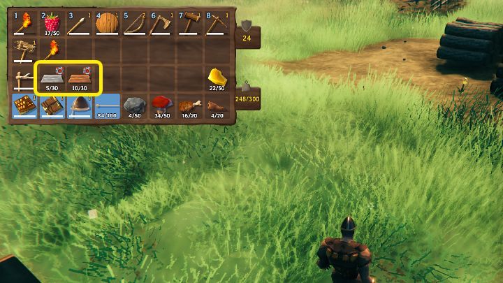 Przedmioty, których nie można teleportować łatwo rozpoznać, ponieważ posiadają charakterystyczną ikonę przekreślonego portalu - Valheim: Portale - Valheim - poradnik do gry