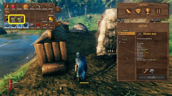 Gdy masz już wolne inventory i Twoja postać nie jest przeciążona, możesz wrócić do swojej osady pieszo lub skorzystać z portalu - Valheim: Exploity - Valheim - poradnik do gry