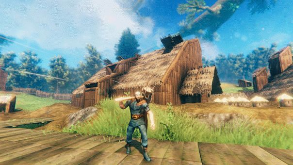 W przypadku statystyki obrażeń mamy podany ich rodzaj oraz trzy wartości w formacie xx (yy - zz) - Valheim: Najlepsza broń - która? Jak wybrać? - Valheim - poradnik do gry