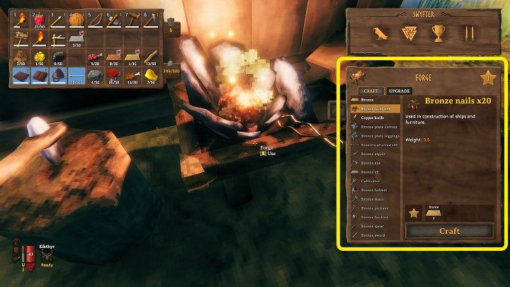 Do stworzenia wózka będziesz potrzebować 20 sztuk zwykłego drewna oraz 10 gwoździ z brązu (Bronze nails) - Valheim: Wózek/Cart - jak stworzyć i używać? - Valheim - poradnik do gry