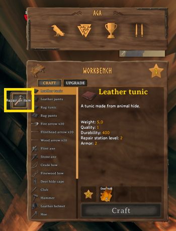 Do naprawiania budynków musisz natomiast posiadać młotek - Valheim: Przedmioty/budynki - jak naprawiać? - Valheim - poradnik do gry