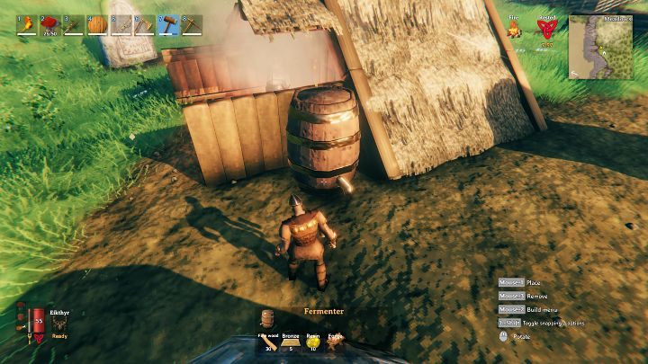 Kadź fermentacyjną (Fermenter) możesz wybudować za pomocą młotka (zakładka Crafting), jednak będziesz do tego potrzebować kuźni (Forge) oraz odpowiednich surowców - Valheim: Kadź fermentacyjna/Fermenter - Valheim - poradnik do gry