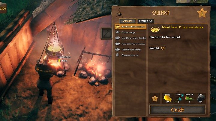 Do wytworzenia mikstur będziesz potrzebować określonej bazy miodowej, którą można przygotować w kociołku (Cauldron) - Valheim: Kadź fermentacyjna/Fermenter - Valheim - poradnik do gry