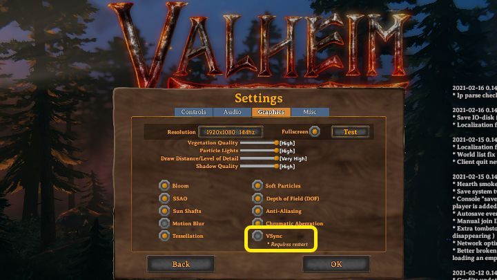 W pierwszej kolejności wejdź do gry Valheim, włącz ustawienia i przejdź do opcji graficznych - Odznacz opcję VSync - Valheim: Limit 60 FPS - jak wyłączyć? - Valheim - poradnik do gry