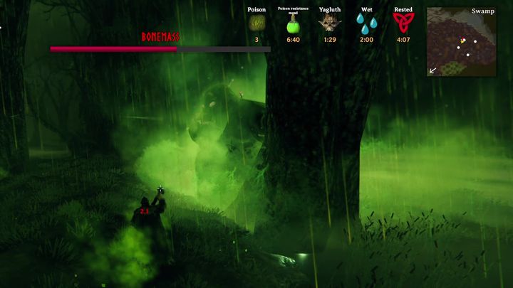 Boss dysponuje trzema typami ataków - Valheim: Kościoszlam/Bonemass - boss, jak pokonać? - Valheim - poradnik do gry
