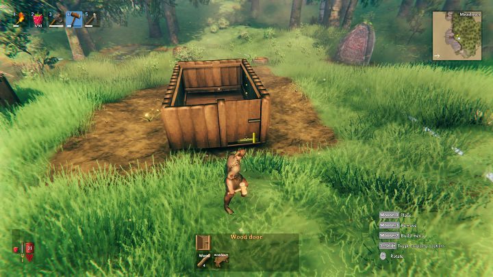 Po położeniu podłogi pora wziąć się za stawianie ścian - Valheim: Dzień 1 - jak przetrwać na początku? Od czego zacząć? - Valheim - poradnik do gry