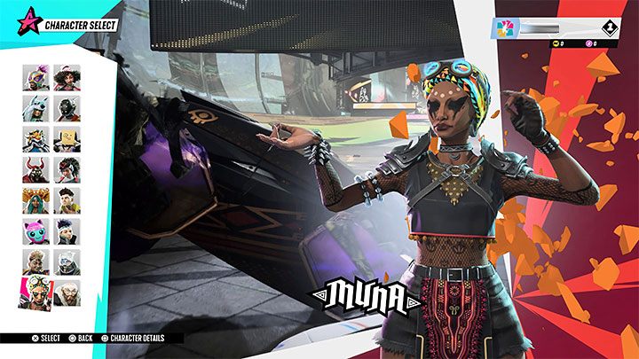 Muna jest postacią dla graczy, którzy chcą grać nieco bardziej defensywnie (ma ona bardzo wytrzymały pojazd) i jednocześnie dążyć do skuteczniejszego zbierania interaktywnych elementów z najbliższego otoczenia - Destruction AllStars: Muna - gwiazdor - Destruction AllStars - poradnik do gry