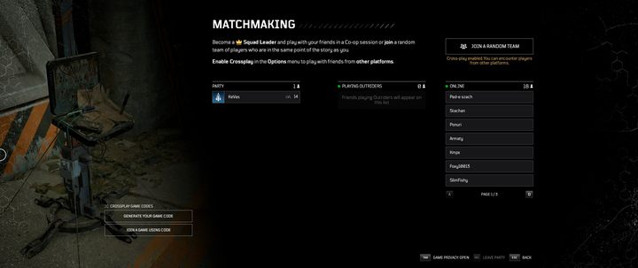 W tym oknie możesz znaleźć wszystkie potrzebne opcje do połączenia się ze znajomymi nawet z innych platform - Outriders: Znajomi - jak zaprosić? - Outriders - poradnik do gry