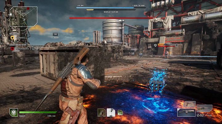 Pierwszą specjalną umiejętnością przeciwnika, na którą należy uważać w trakcie poruszania się po arenie jest Discharge Mine - Outriders: Gauss - boss, jak pokonać? - Outriders - poradnik do gry