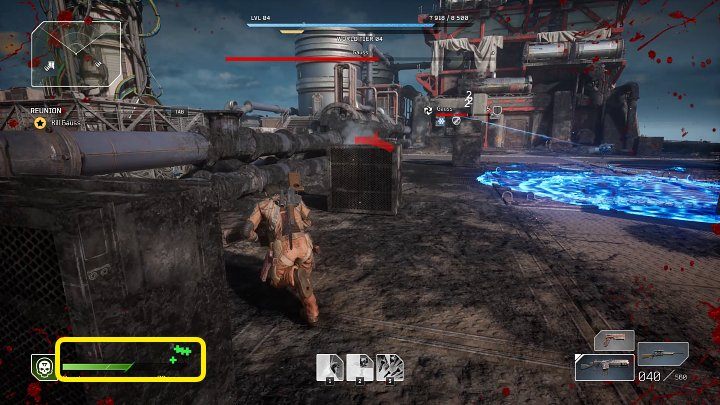 Cały czas zwracajcie uwagę na pasek zdrowia postaci - jeśli spadnie do niebezpiecznego poziomu, schowajcie się za przeszkodą terenową i spróbujcie się zregenerować, np - Outriders: Gauss - boss, jak pokonać? - Outriders - poradnik do gry