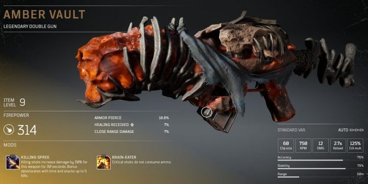 Każdy wykańczający strzał zwiększa zadawane obrażenia o pewien procent (tutaj o 30%) - Outriders: Legendarne przedmioty - Outriders - poradnik do gry