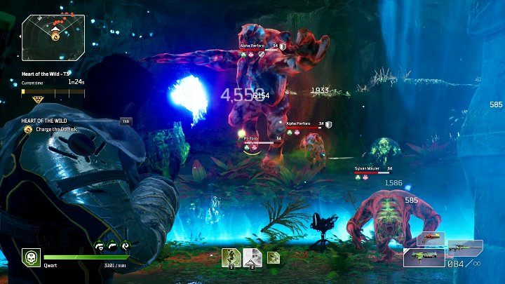 Na drugim etapie Ekspedycji Serce dziczy należy stanąć na obszarze oznaczonym niebieską smugą, by naładować obelisk, który otworzy przejście do dalszej części tej instancji - Outriders: Serce dziczy/Heart of the Wild - Ekspedycja, solucja - Outriders - poradnik do gry