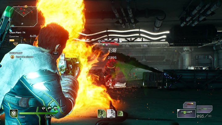 Po otwarciu drzwi do laboratorium czeka Was kolejne trudne starcie z wieloma żołnierzami i kilkoma kapitanami, którzy korzystają z wielu ofensywnych zaklęć: czarna dziura wsysająca bohatera do jej centrum i utrudniająca poruszanie się, a także wędrujący płomień (Wandering Flame), który wyrządza spor - Outriders: Fabryka chemikaliów/Chem Plant - Ekspedycja, solucja - Outriders - poradnik do gry