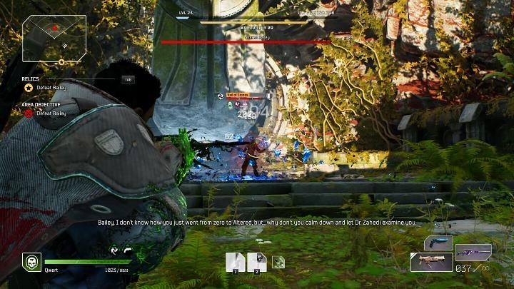 Umiejętności takie jak Rock Spikes, Veil of Stones czy Stone Wave mają dość długie opóźnienie, co możecie wykorzystać i posłać w kierunku Bailey kilka dodatkowych celnych strzałów lub skorzystać z ofensywnych umiejętności - Outriders: Bailey - boss, jak pokonać? - Outriders - poradnik do gry