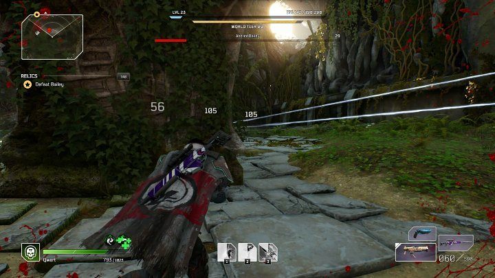 W trakcie walki warto wykorzystywać dwa olbrzymie kamienny filary, które zapewnią Waszej postaci doskonałą ochronę przed automatyczną bronią Bailey - Outriders: Bailey - boss, jak pokonać? - Outriders - poradnik do gry