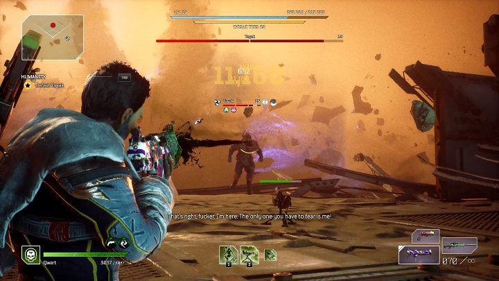 W trakcie strzelania celujcie w głowę i skupcie się na wyrządzeniu jak największych obrażeń w jak najkrótszym czasie - możecie pozostawać w bliskim dystansie, jednak uważajcie na umiejętności obszarowe, szczególnie Ground Blast, bo jest to jedna z szybszych zdolności tego przeciwnika - Outriders: Yagak, 2 walka - finałowy boss, jak pokonać? - Outriders - poradnik do gry