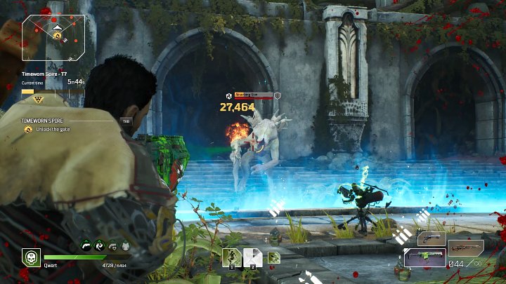 Na tym etapie Ekspedycji Prastara iglica należy stanąć na obszarze oznaczonym niebieską smugą, by naładować obelisk, który otworzy przejście do dalszej części tej instancji - Outriders: Prastara iglica/Timeworn Spire - Ekspedycja, solucja - Outriders - poradnik do gry