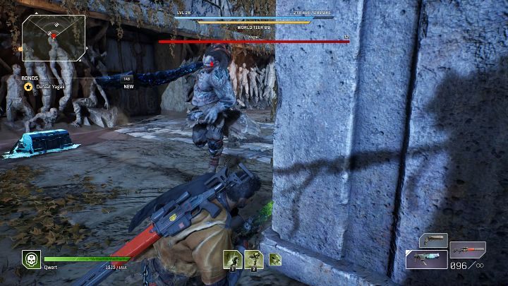 To niestety nie koniec szaleńczych ataków tego przeciwnika, ponieważ Yagak cały czas będzie starał się skrócić dystans dzielący go od przeciwnika poprzez wykonywanie serii ataków z wyskoku - odskakujcie na boki lub do tyłu - Outriders: Yagak, 1 walka - boss, jak pokonać? - Outriders - poradnik do gry