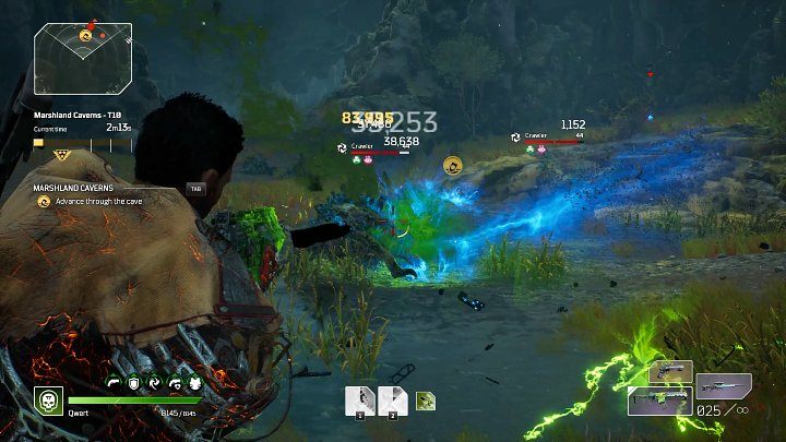 Gdy wkroczycie do drugiej groty na arenie od razu pojawią się aż trzy Elitarne Crawlery, na których powinniście od razu skupić swoją uwagę - Outriders: Bagniste groty/Marshland Caverns - Ekspedycja, solucja - Outriders - poradnik do gry