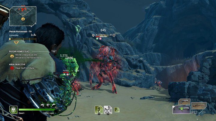 Następnie na arenie pojawi się Elitarny stwór Brood Mother w towarzystwie hordy pomniejszych przeciwników i latających Screecherów - Outriders: Gospodarstwo Paxów/Paxian Homestead - Ekspedycja, solucja - Outriders - poradnik do gry
