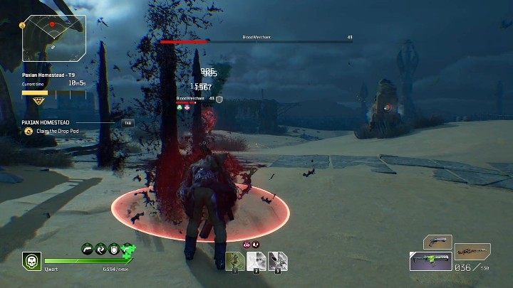 Następną specjalną umiejętnością tego przeciwnika są krwiste kolce wyrastające wprost z ziemi - Outriders: Gospodarstwo Paxów/Paxian Homestead - Ekspedycja, solucja - Outriders - poradnik do gry