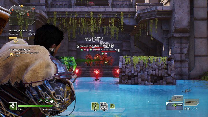 Po wejściu do kolejnego obszaru tej instancji będziecie musieli zmierzyć się z mocną grupą złożoną z kilku Elitarnych jednostek, które korzystają z wielu mocy Anomalii i bardzo dobrze się uzupełniają - Outriders: Pałac Suszy/The Drought Palace - Ekspedycja, solucja - Outriders - poradnik do gry