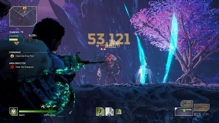 Po wejściu do Gwiezdnego grobu standardowo zaatakuje Was większa grupa stworów, a na końcu na arenie pojawi się mocniejszy przeciwnik Brood Empress z obstawą - Outriders: Gwiezdny grób/Stargrave - Ekspedycja, solucja - Outriders - poradnik do gry