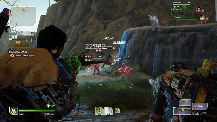 Na ostatnim etapie tej sekwencji, przy głównej bramie pojawi się Elitarny przeciwnik Brood Mother, jednak w pierwszej kolejności warto wyeliminować pomniejsze stwory, które zaczną nadbiegać z bocznych sektorów tej lokacji - Outriders: Spalone ziemie/Scorched Lands - Ekspedycja, solucja - Outriders - poradnik do gry