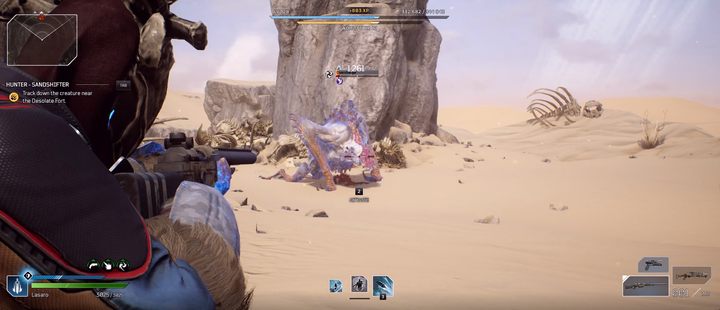 Aby unikać liniowego ataku przeciwnika, skorzystajcie ze skalnych kolumn - Outriders: Piaskun/Sandshifter - Polowanie, solucja - Outriders - poradnik do gry