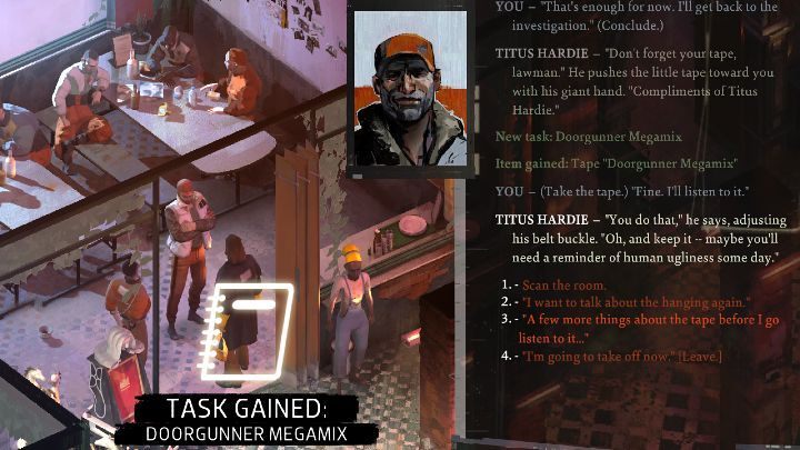 Zadanie otrzymacie od Titusa po zakończeniu misji Porozmawiaj z ofiarą napadu (Speak to the assault victim) - Disco Elysium: Megamiks Strzelecki - solucja, opis przejścia - Disco Elysium - poradnik do gry
