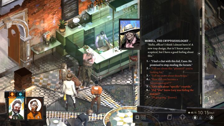 Możecie już udać się z powrotem do kawiarni w Whirling-in-Rags żeby zdać raport Morellowi z przeprowadzonego śledztwa - Disco Elysium: Sprawa zaginionych insektów - solucja - Disco Elysium - poradnik do gry