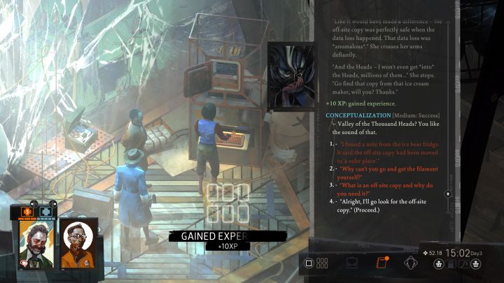 W trakcie spotkania z Sooną nie wybierajcie wariantu eksmitowania jej z kościoła, bo definitywnie zakończy to Wasze relacje i nie zajmiecie się jej zleceniem - Disco Elysium: Pomóż Soonie z jej projektem- solucja - Disco Elysium - poradnik do gry