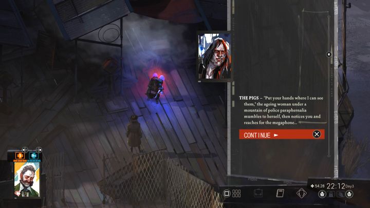 Spotkanie ze Świniarką jest możliwe wyłącznie w godzinach 22:00-2:00 - Disco Elysium: Spotkaj się ze Świniarką i odzyskaj swoją broń - solucja - Disco Elysium - poradnik do gry