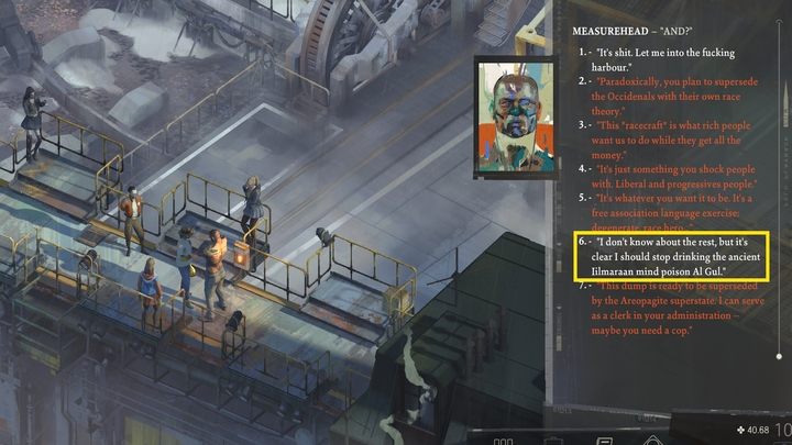 Wybierając jednak opcję 6 (związaną z alkoholem - Al Gul) możecie zdobyć myśl: Pustkowia rzeczywistości (Waste Land of Reality) - Disco Elysium: Czym jest rasowa enigma? - solucja - Disco Elysium - poradnik do gry