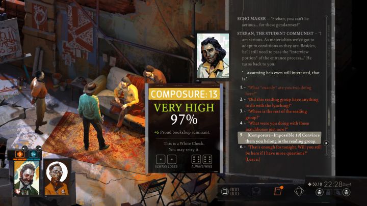 Wejdziecie do mieszkania i załączy się rozmowa ze Stebanem - Disco Elysium: Dołącz do organizacji - solucja - Disco Elysium - poradnik do gry