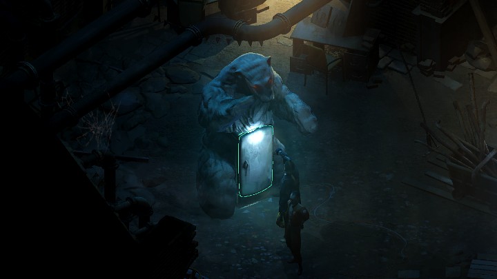 Lodówka w kształcie niedźwiedzia (Ice Bear Fridge) została ustawiona na samym środku tego pomieszczenia - Disco Elysium: Gdzie jest lodówka/Ice Bear Fridge? - Disco Elysium - poradnik do gry