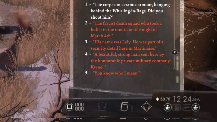 Podczas rozmowy możecie dowiedzieć się m - Disco Elysium: Spraw, aby dezerter przyznał się do winy - solucja - Disco Elysium - poradnik do gry