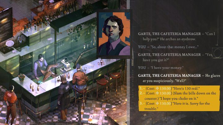 Po zdobyciu gotówki możecie powrócić do hostelu i zapłacić Garteowi za szkody - Disco Elysium: Zapłać za szkody - solucja - Disco Elysium - poradnik do gry