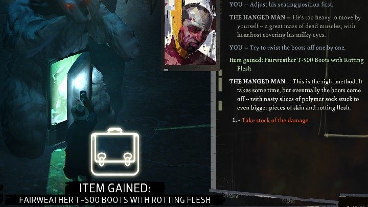 Sposobem na pozbycie się Kima jest udanie się do swojego pokoju lub chatki na wybrzeżu po godzinie 21:00 - Disco Elysium: Zdobyć buty zmarłego - solucja - Disco Elysium - poradnik do gry