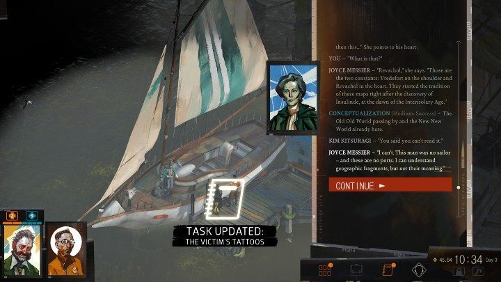 Pierwszą osobą, która udzieli Wam cennych informacji na temat tatuaży najemnika będzie Joyce Messier - Disco Elysium: Tatuaże ofiary - solucja - Disco Elysium - poradnik do gry