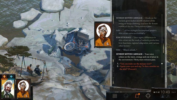 Usiądźcie na pobliskich huśtawkach i poczekajcie na odpływ - Disco Elysium: Znajdź swoją odznakę - solucja - Disco Elysium - poradnik do gry