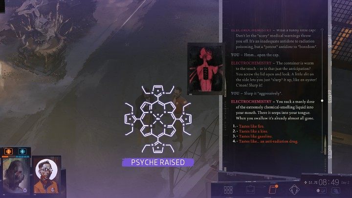 Pyrholidon możecie kupić u Roya (Lombard (Pawnshop)) po zaliczeniu białego testu Elektrochemii (Electrochemistry) - Disco Elysium: Znajdź pyrcholidon i go wychłepcz - solucja - Disco Elysium - poradnik do gry