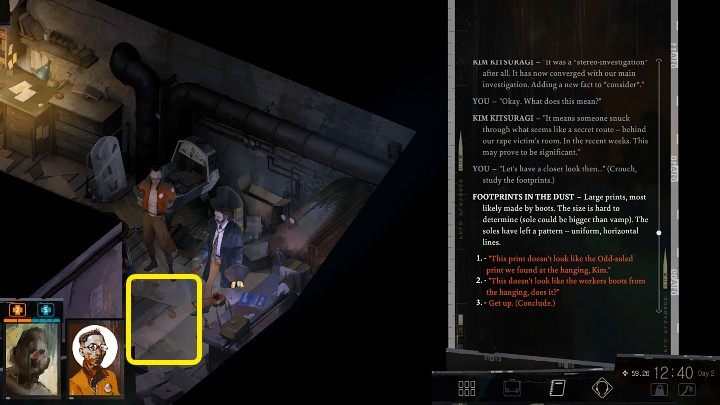 Na piętrze znajduje się coś w rodzaju biura - Disco Elysium: Zbadaj tajne przejścia w Whirling - solucja - Disco Elysium - poradnik do gry