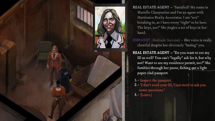 Wejdźcie w interakcję z drzwiami do pokoju 10, a następnie przekonajcie osobę, która tam przebywa, by je otworzyła - Disco Elysium: Sprawdź dla sprzątaczki, co dzieje się w lokalu nr 10 - solucja - Disco Elysium - poradnik do gry