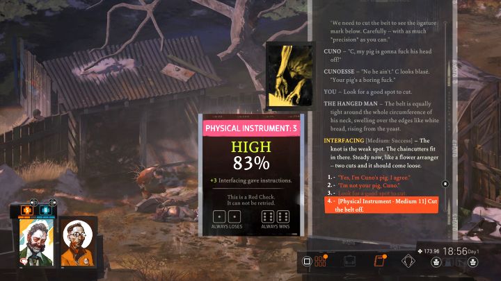 Podejdźcie do zwłok, porozmawiajcie z Kimem i rozpocznijcie oględziny ciała - Disco Elysium: Przeprowadź polową sekcję zwłok - solucja - Disco Elysium - poradnik do gry