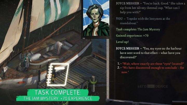 Po zbadaniu ciężarówki porozmawiajcie z Kimem na temat tego, co udało Wam się dowiedzieć, a następnie wróćcie do Joyce - Disco Elysium: Tajemnica korka - solucja - Disco Elysium - poradnik do gry