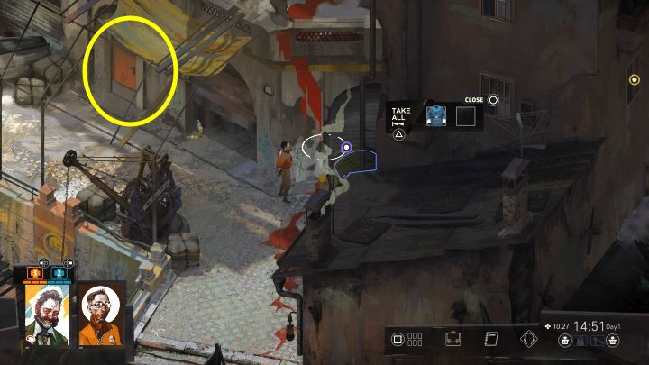Jeśli zawaliliście test umiejętności i nie dowiedzieliście się o kluczu, to możecie skorzystać z północno-zachodniego wejścia do apartamentowca - Disco Elysium: Balkonowy palacz - solucja - Disco Elysium - poradnik do gry
